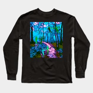 Playful Green Forest Imps Long Sleeve T-Shirt